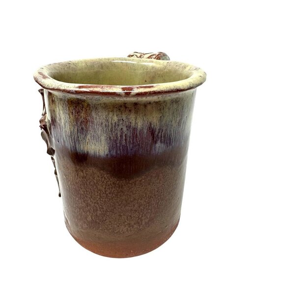 Spirit Song Studio Mug Redware Drip Glaze Cross Earthenware Mississippi 12 oz - Picture 9 of 16